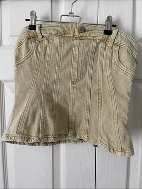 Denim Corset-Style Tube Top